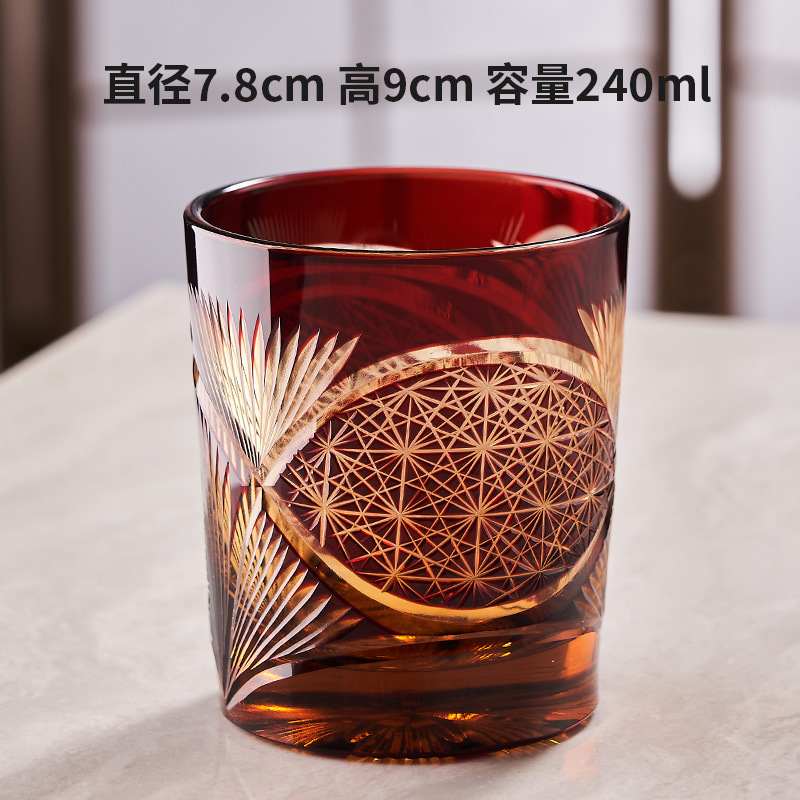 Amber red peacock opens its tail (single wooden box)