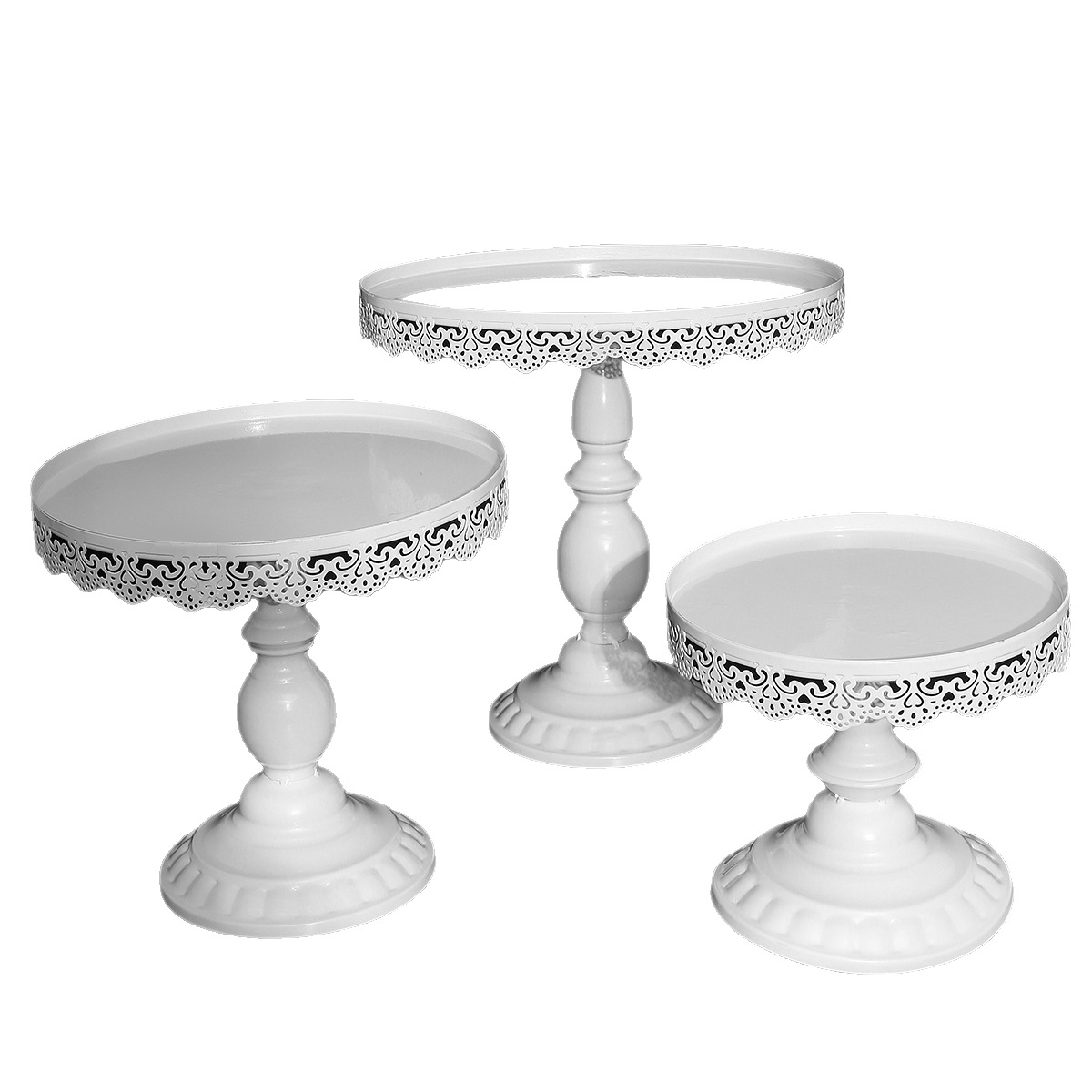 Soporte para pasteles de metal dorado/ juego de tres platos para pasteles/ plato para frutas/ bandeja para repostería, decoración para bodas image 4