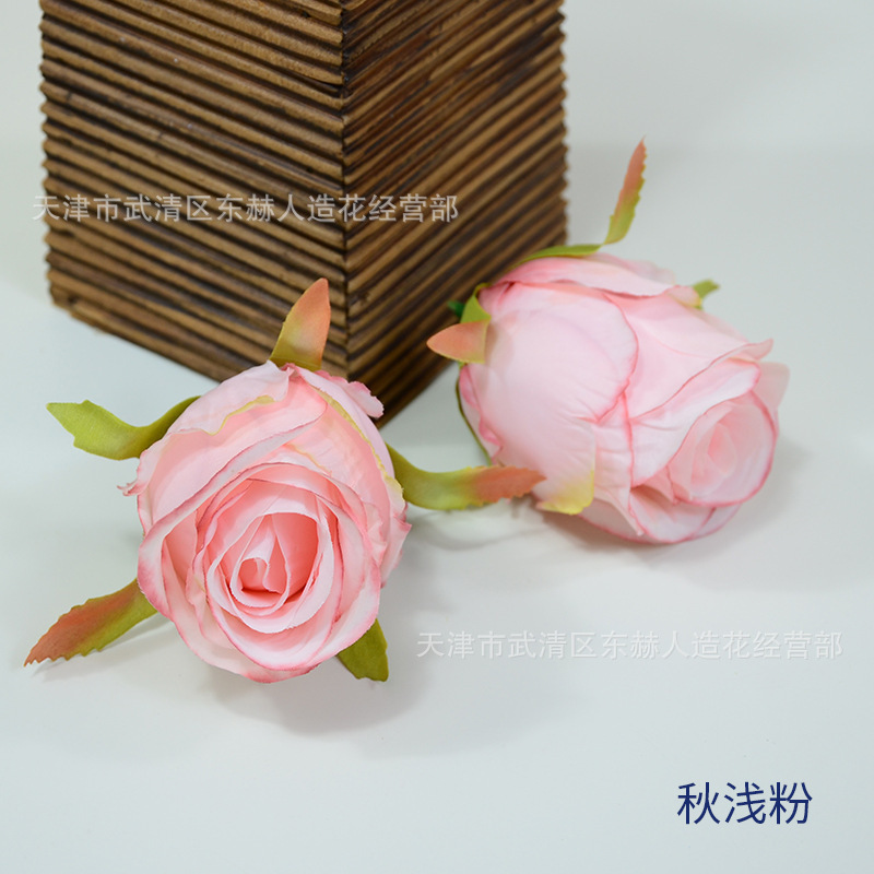 油絵のバラの花の頭のつぼみの芯のバラの花のバラの壁の装飾の手の花の帽子の花はdiyの花輪を作ります。|undefined