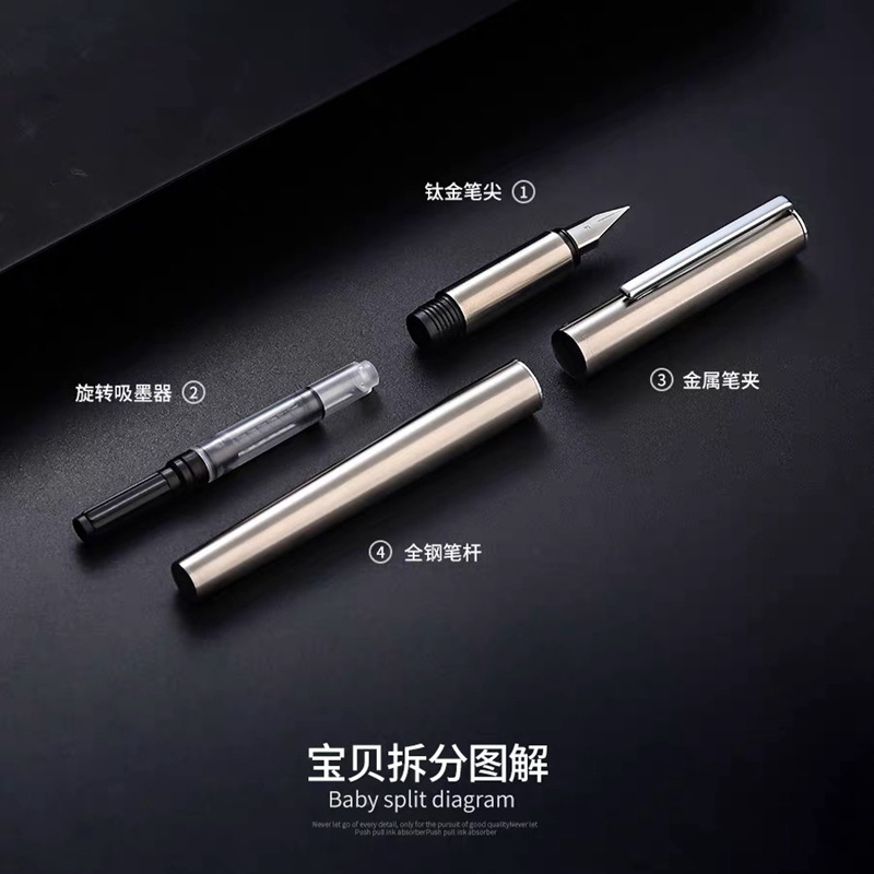 Jinhao 35 pluma de acero extremadamente negro metal adulto Oficina regalo para estudiantes y profesores al por mayor para la práctica de la caligrafía