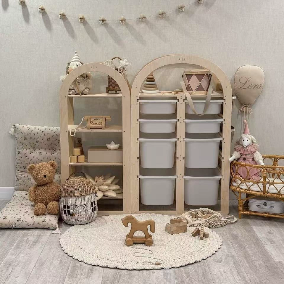 Шкаф для хранения игрушек из цельного дерева, гостиная, детская комната, настенный шкаф для игрушек большой емкости, шкаф для хранения детских игрушек, шкаф для учебных пособий Монтессори