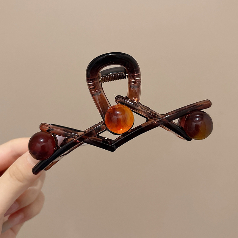 Clip de agarre de botón rojo de Encora para mujer nuevo clip de tiburón de pelo de disco de estilo de alta calidad en la parte posterior de la cabeza horquilla de temperamento