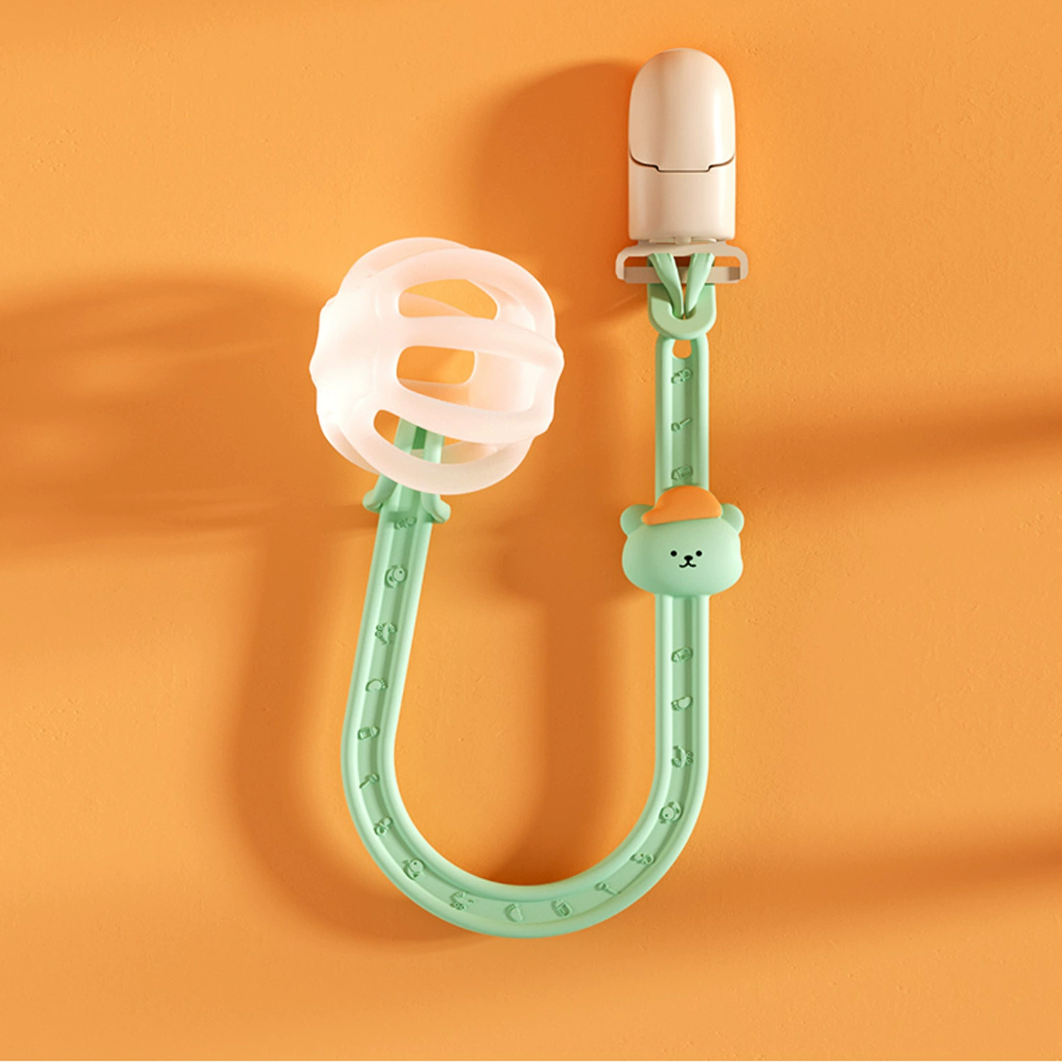 Hat, silicone pacifier, protective teether for early age, children's lanyard holder, (Cross-border trading)