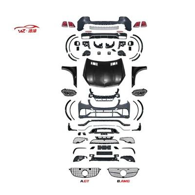 Mercedes-Benz LM166 upgrade GLE kit: Big Surrounded - gle-ml-old-modified-new-w166-gle63-with-original-panel-light