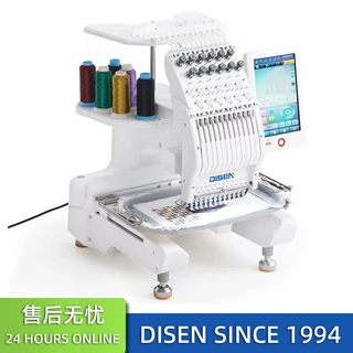 Mini1201全自动电脑绣花机高速台式刺绣机3in1自动12针电脑帽绣机