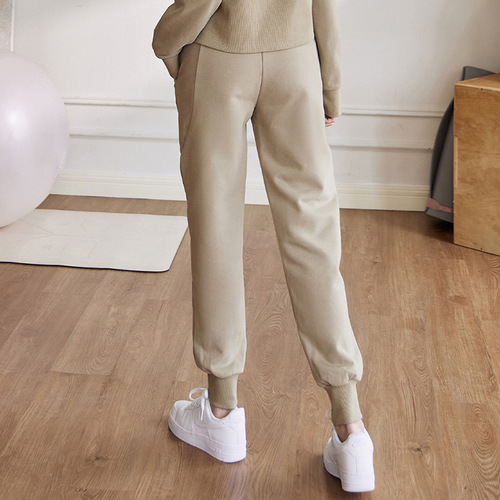 Cross-border autumn and winter new thickened loose sports pants running casual leggings zipper pocket sweatpants trousers for women