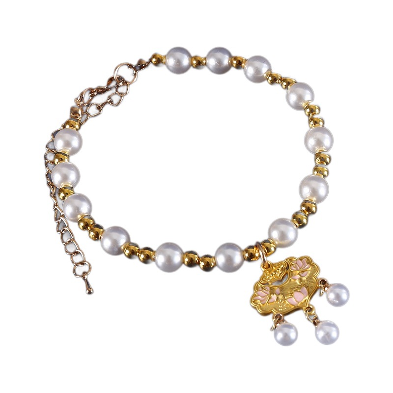2025 Año Nuevo collar de perlas mascota princesa estilo rosa mariposa buena suerte primavera gatito collar de cachorro