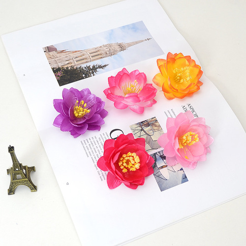 Simulated flowers, lotus flower heads, water lily heads, pond lotus, silk lotus flowers, all colors available DH style lotus flower heads