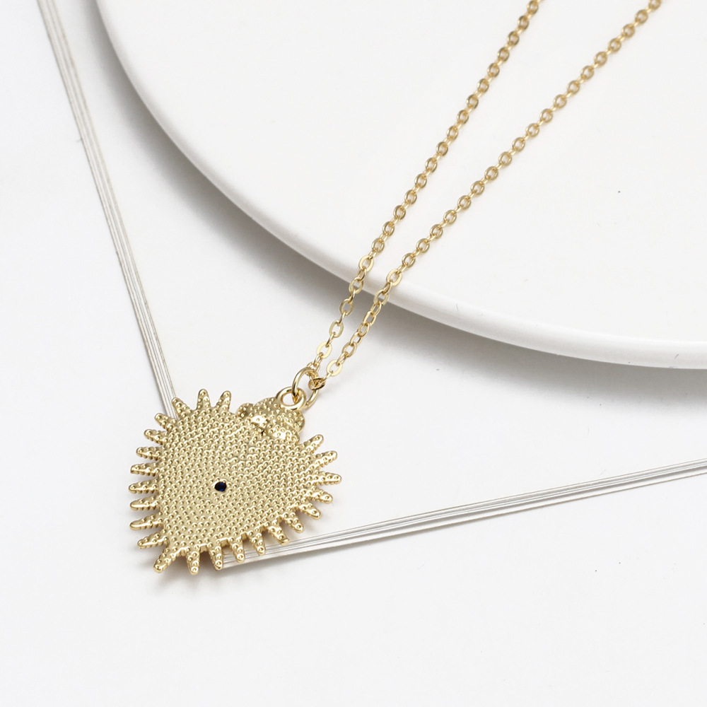 Simple Style Devilu0027S Eye Heart Shape Copper Inlay Zircon Pendant Necklace 1 Piece