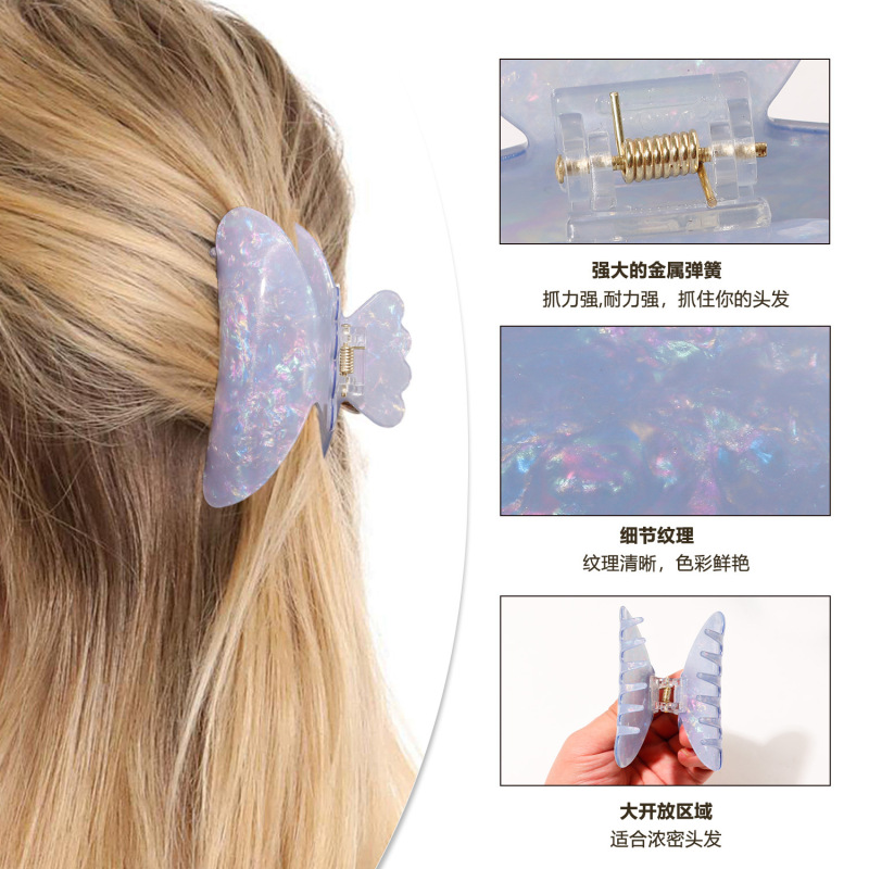 戈蕾思饰品韩系甜美花瓣顶糖果色系列抓夹时尚百搭发夹鲨鱼夹发饰|undefined