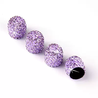 valve — Diamond-Encrusted Valve Caps, Car-Mounted Ceramic - light-violet-diamond-set-of-4