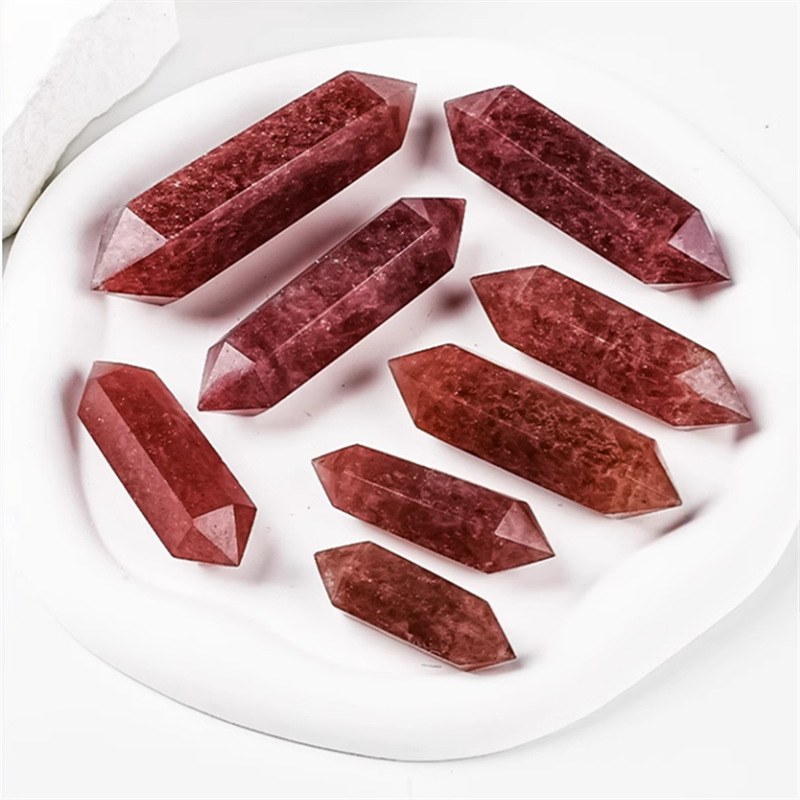 天然紫水晶黒曜石単双尖水晶柱六角柱原石磨き置物ホームリビングオフィス