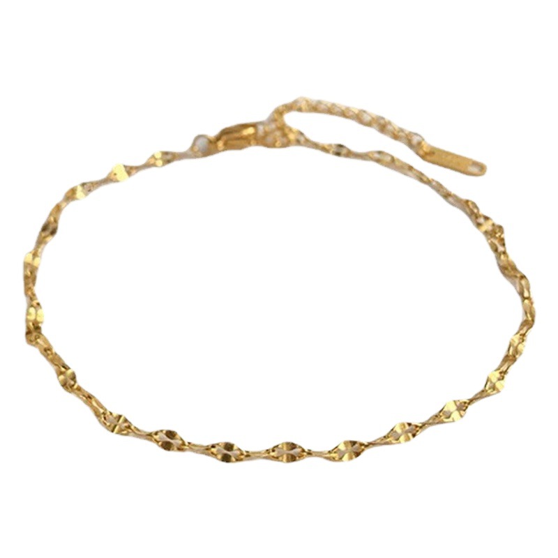 Tobillera mujer 2021 nueva moda 18K Red de oro rojo tobillera de acero de titanio rosa de oro hadas ins simple no se desvanece delgada