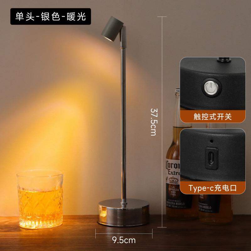 Lámpara de mesa de bar recargable al aire libre iluminación de ambiente de restaurante luz de noche luz de mercado nocturno faro de estand de atmósfera lámpara de mesa