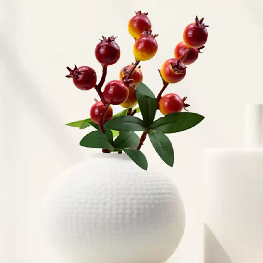 定制仿真石榴插枝红色石榴渐变石榴家居厂家批发仿真水果石榴插枝