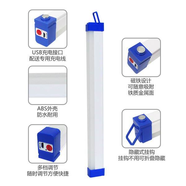 LED magnetic emergency light for camping