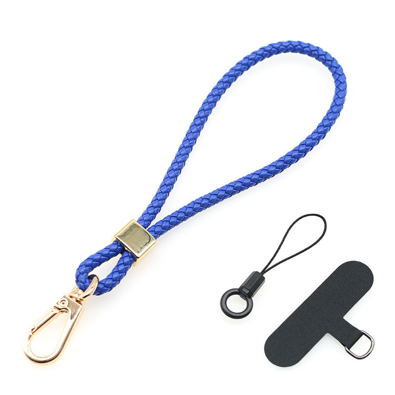 5MM de piel de oveja tejida junta de cordón de teléfono móvil de piel de vaca clip de teléfono móvil correa de la Cámara cuerda anti-perdido crossbody cuello cuerda