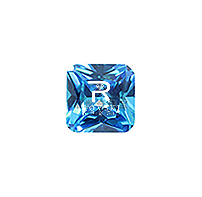 Wuzhou Gemstone Manufacturer White Zircon Rough Diamond Square Princess Cut Jewelry Pendant DIY Accessory