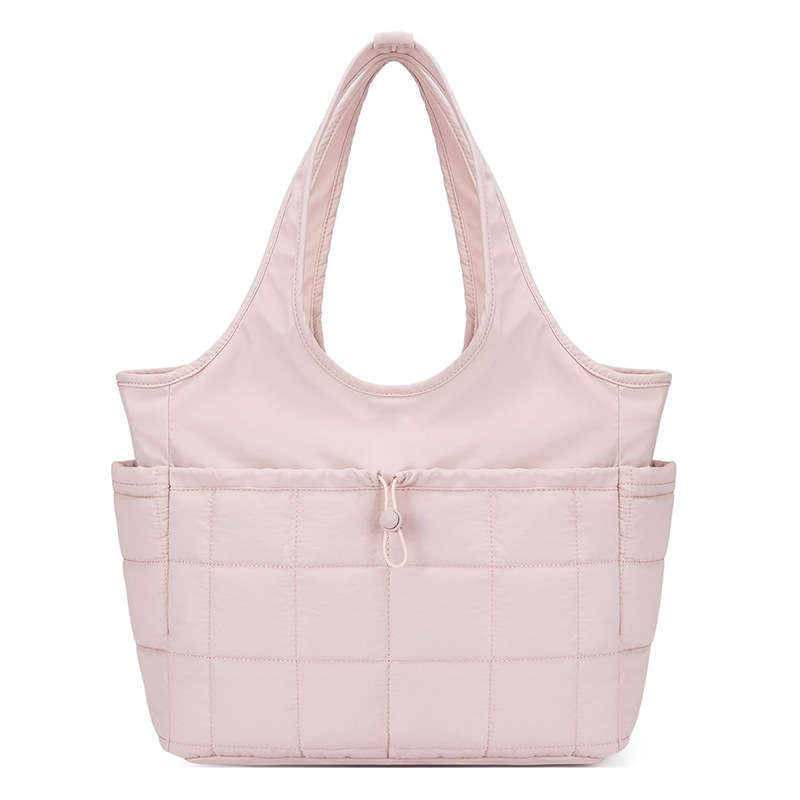 Amazon New Tote Bag Women's Quilted Shoulder Bag Lightweight Fluffy Tote Bag with Laptop compartment