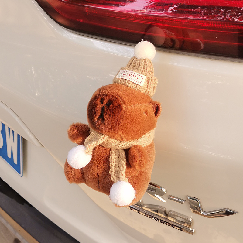 사랑스러운 CAPPIBALA CAPYBARA 자동차 테일 펜던트 자동차 트렁크 자동차 외부 인형 인형 자동차 인테리어 장식품