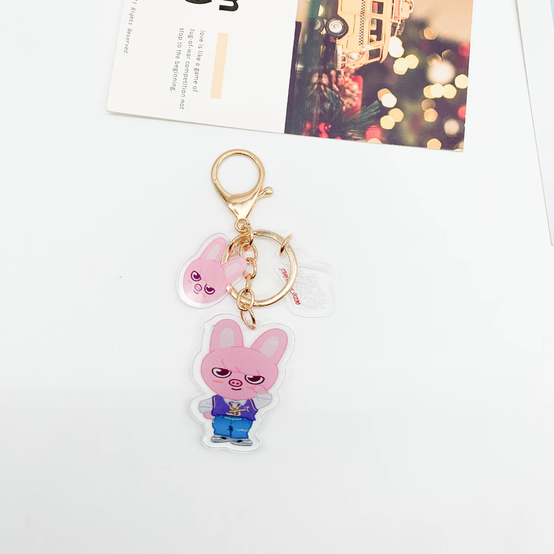 Cartoon keychain, acrylic double-sided accessory, pendant