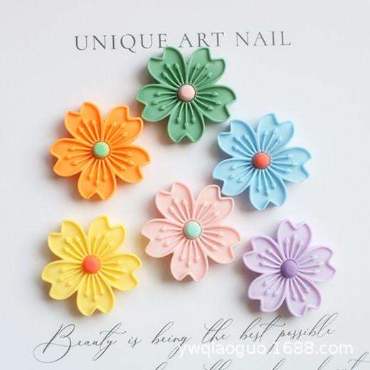 diy Resin Accessories Blossom Cherry Blossom Five-petal Blossom Cream Glue Drop Glue Mobile Phone Case Patch Storage Box Gargle Cup Accessories
