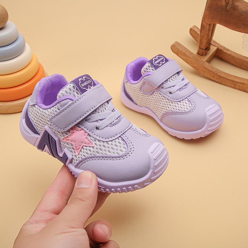 Breathable Mesh Girls Casual Sneakers With Soft Sole For Toddler & Little Kids - Lightweight Slip-Resistant Walking Shoes_voghion.com