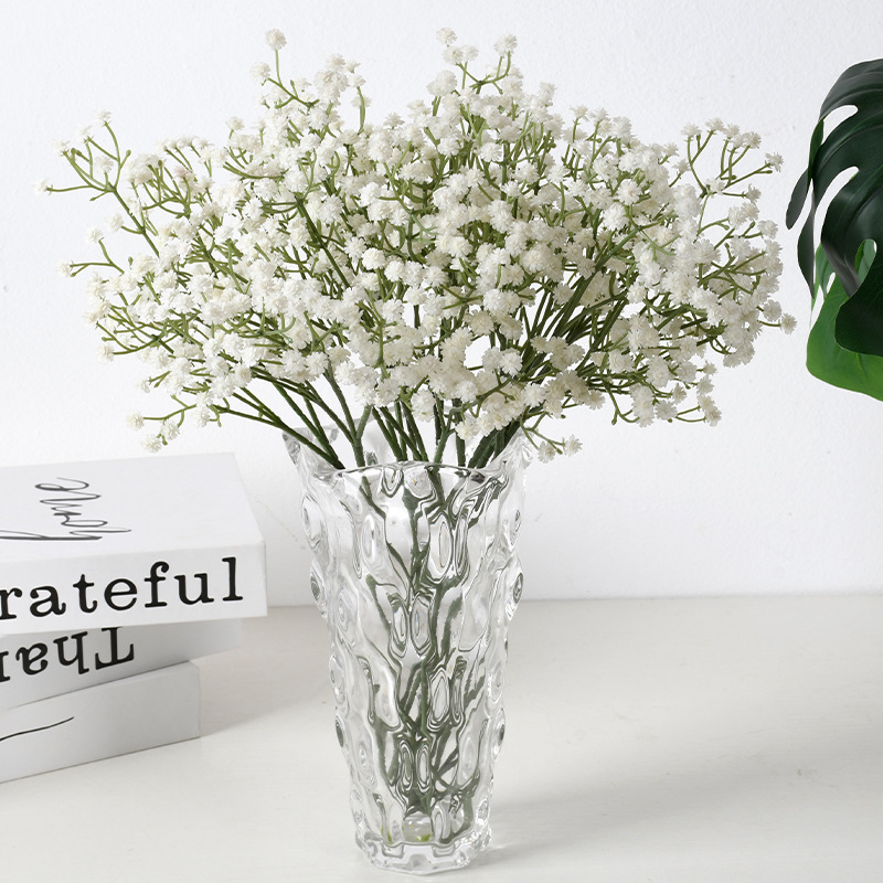 Simulación de 3 horquillas de mano de goma suave de novia mano de palo decoración de flores accesorios de fotografía de la sala de estar flores falsas flores artificiales transfronterizas