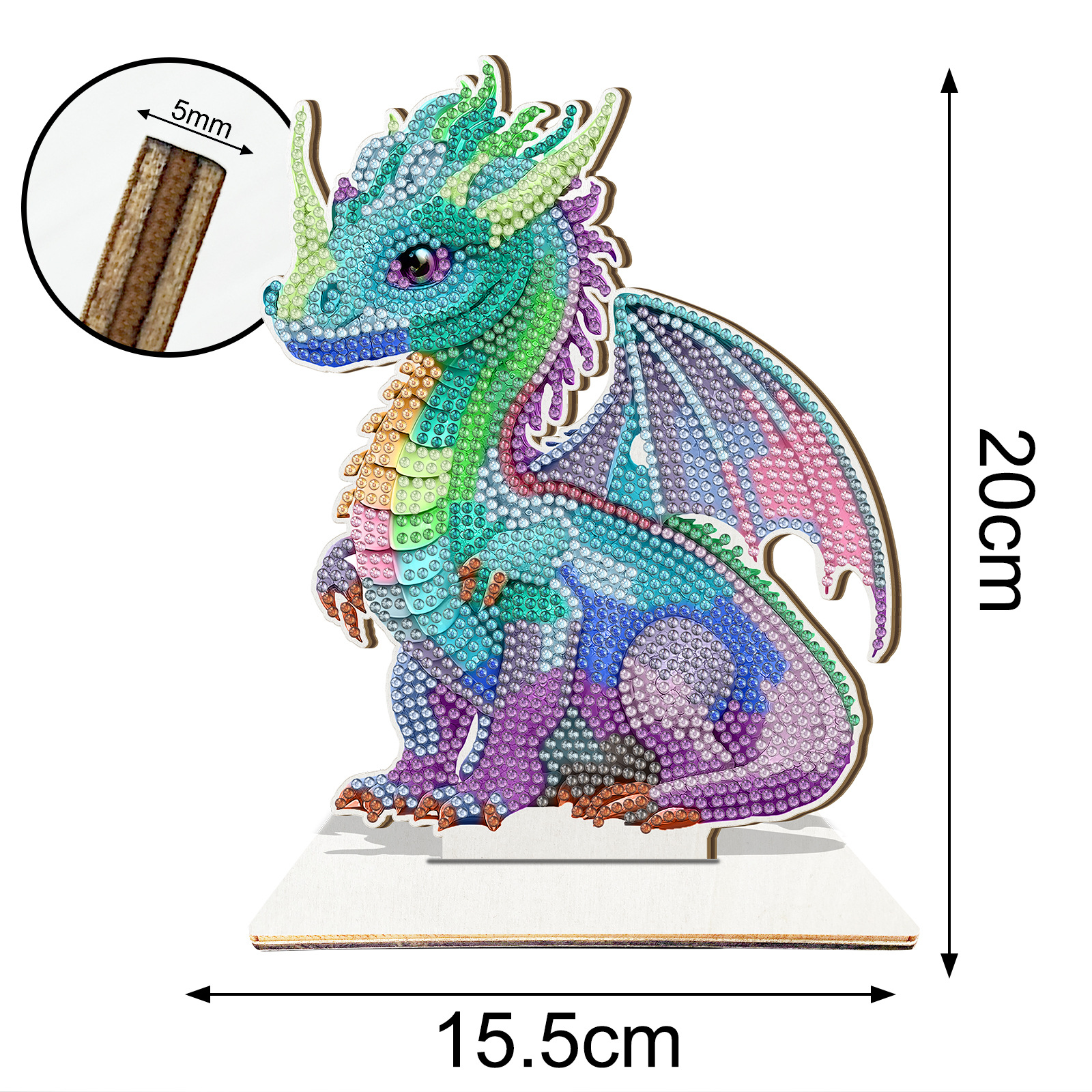 Pintura de diamante de madera DIY dibujos animados perimetrales pintura de diamante decoración de escritorio venta al por mayor