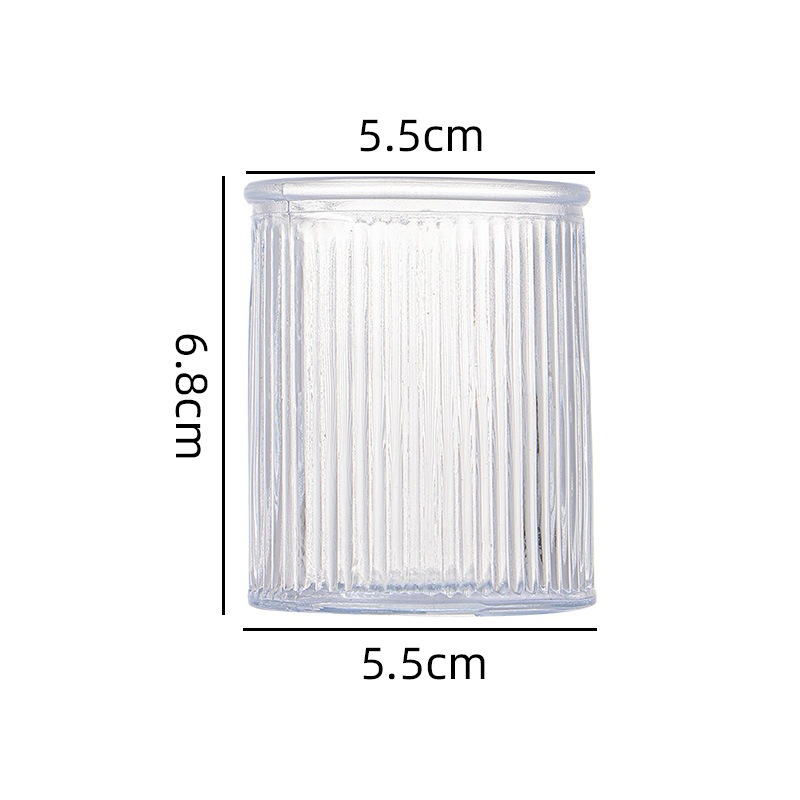 Transfronterizo Amazon para el conjunto de vela de vidrio en relieve, taza de cera de banana de color, candelabro a rayas, patrón de diamante