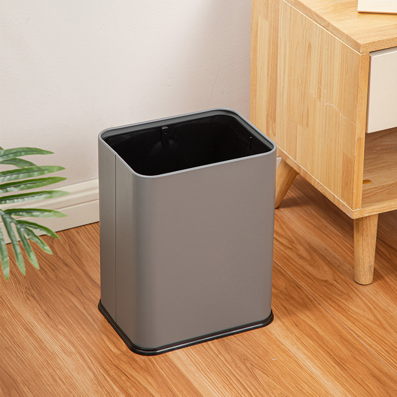 Cubo de basura de acero inoxidable para uso doméstico, cenicero de acero inoxidable de doble capa, cubo de basura para habitación de hotel, cubo de basura para club KTV