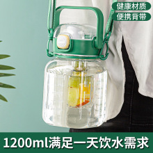 批发水杯男女学生水瓶便携随手杯太空杯茶杯防摔带刻度塑料杯