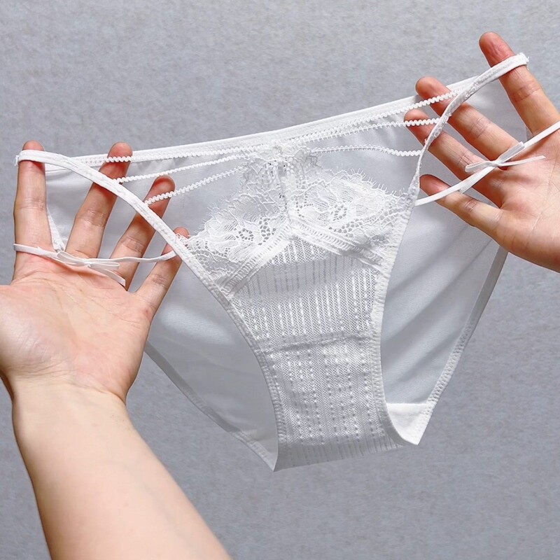 Lace Japanese-Style Patchwork Panties Trendy Fashion Bowknot T-Pants Sexy Alluring Youthful Hot Cute Triangle Panties