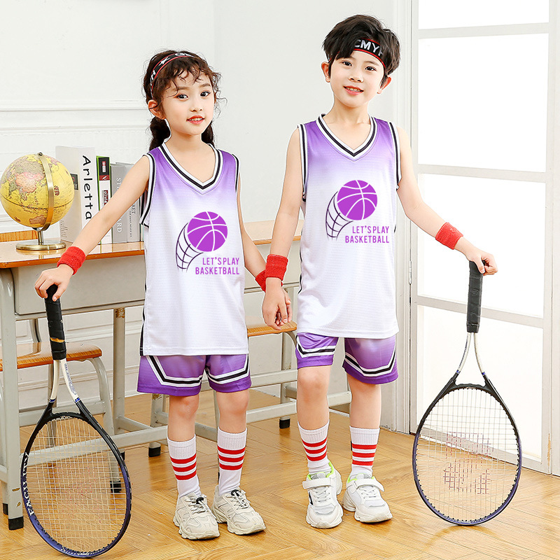 Children's basketball clothes boys' suit competition training clothes customized girls' kindergarten sports clothing children's jersey