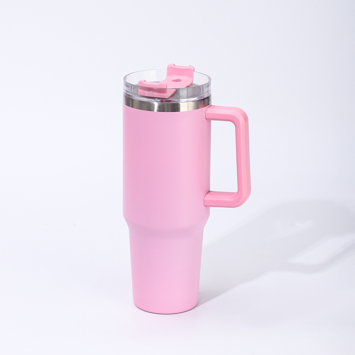 Taza de aislamiento térmico de acero inoxidable transfronteriza de alta capacidad de 40oz taza de automóvil con mango de paja taza de hielo