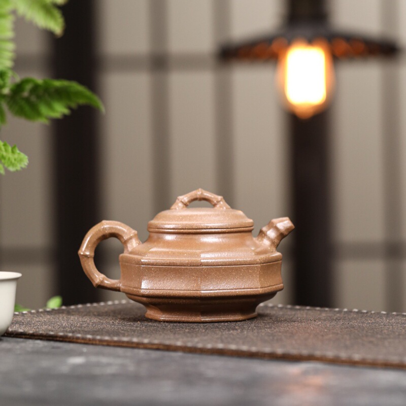 八方竹鼓 宜兴紫砂壶五彩段泥匠心手制精美紫砂茶壶茶具批发|undefined