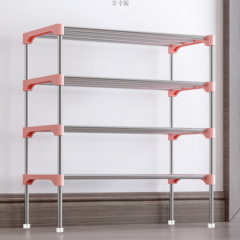 Estante de zapatos simple hogar dormitorio económico multicapa puerta de alquiler de almacenamiento espacio de ahorro de montaje estante de zapatos al por mayor