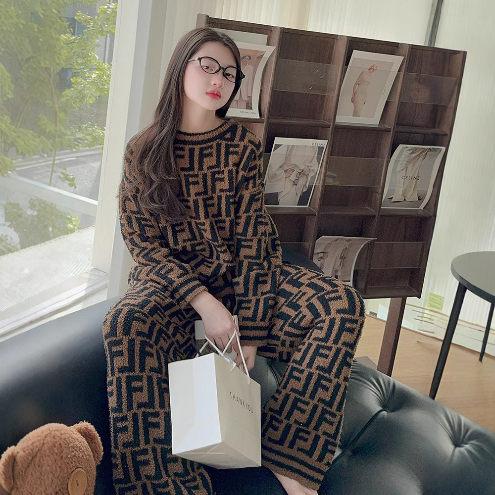 (2개) 소녀 하프 벨벳 파자마 2024 년 가을 겨울 새로운 어린이 소녀 큰 소년 소녀 코랄 벨벳 세련된 홈 옷