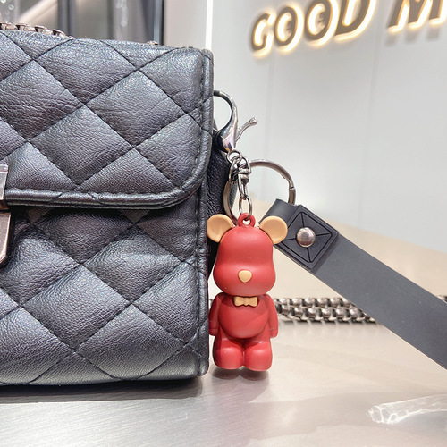 Cute Nordic bear key chain cartoon doll car key pendant creative couple jewelry silicone key chain