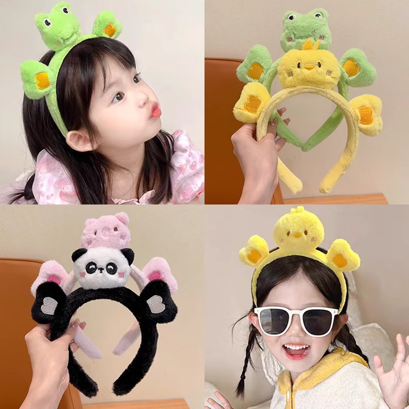 Hermosos bandas de peluche de dibujos animados para niños cabello de cabello universal para niñas cabello de cráneo alto no estrangulado bandas de cabello
