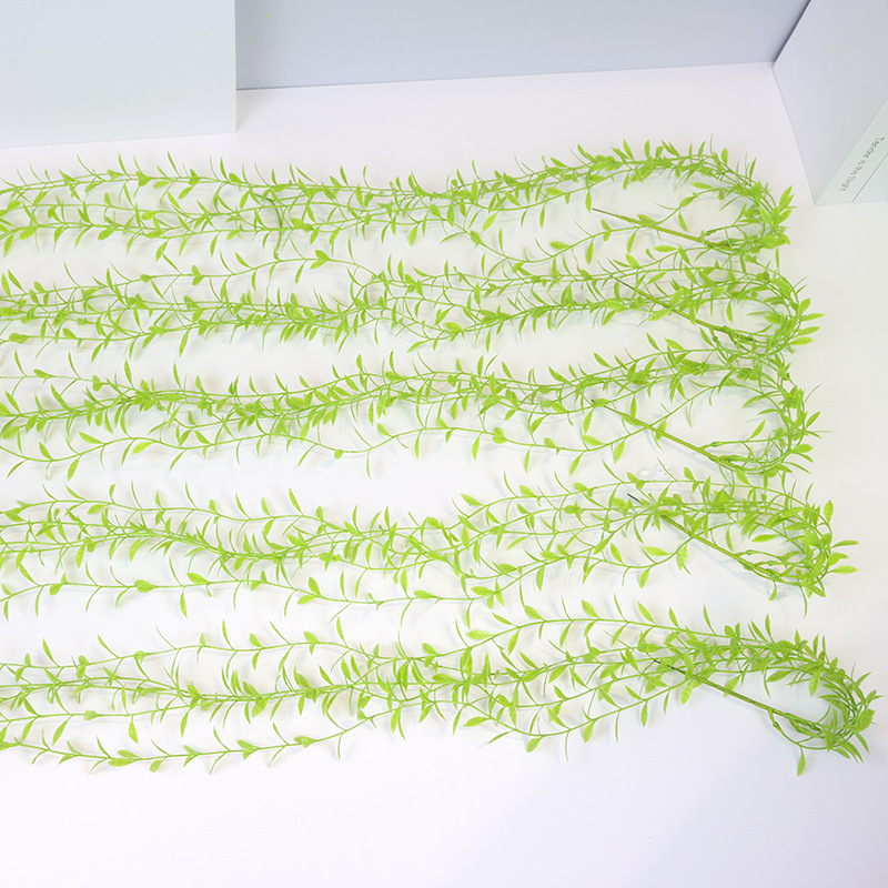 Sauce artificial hoja supermercado decoración mimbre colgando sauce pared colgante boda interior verde planta 5 Tenedor Cruz Jianglong ratán sauce hoja