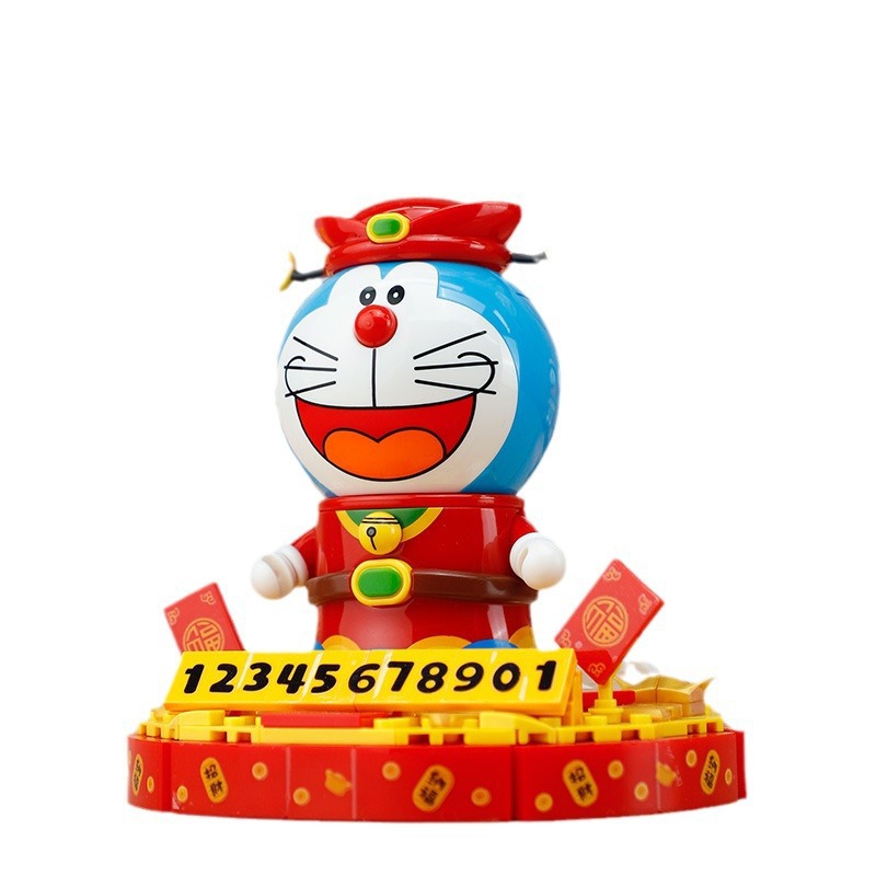 Belody21076 genuino Doraemon animación creativa gato Dingdong hecha a mano regalo de juguetes de ensamblaje de bloques