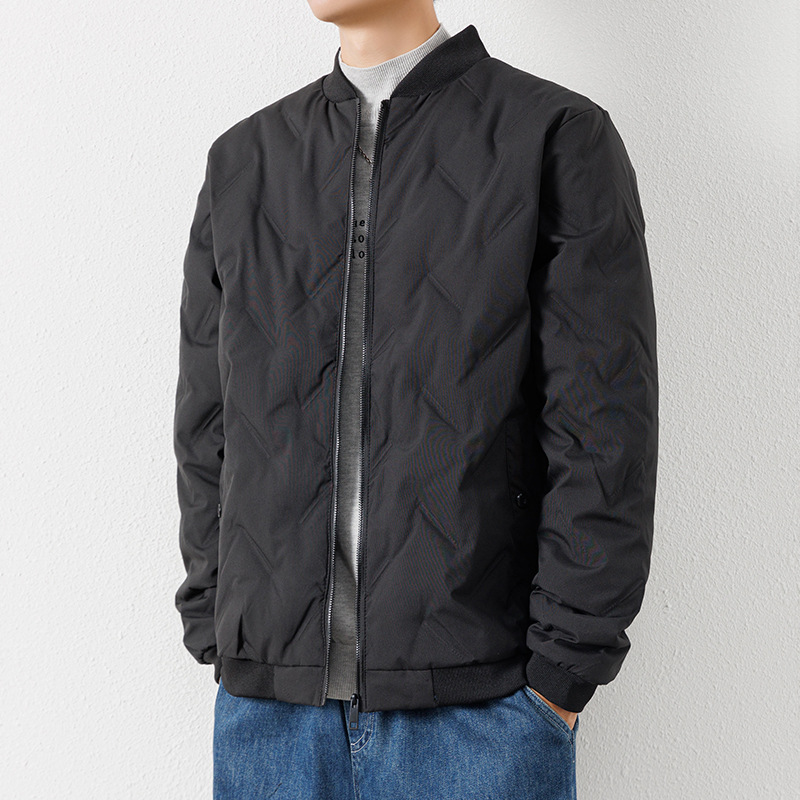Men's winter short velvet baseball keep warm down jacket for leisure
