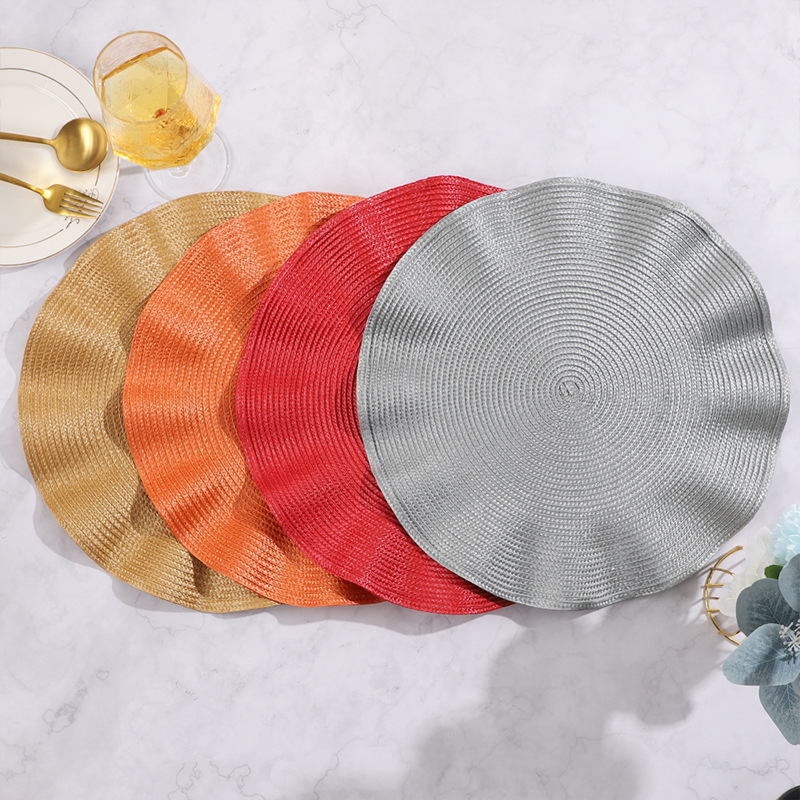 Ventas transfronterizas de material pp loto hormigón borde trenzado ins viento almohadilla decoración de mesa de comedor aislamiento térmico almohadilla de comedor occidental a prueba de quemaduras