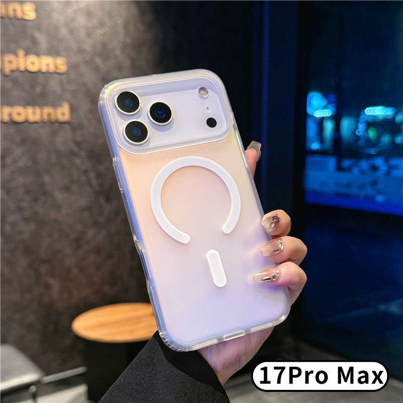适用iphone17手机壳苹果17promax镭射渐变17Air炫彩变色龙磁吸壳|undefined