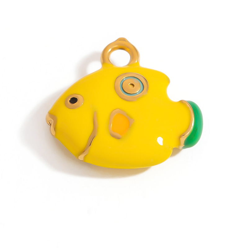 クロスボーダーステンレス鋼 DIY ジュエリーアクセサリー小魚愛ペンダントシングルペンダントオーシャンドリップオイル非退色ジュエリー|undefined