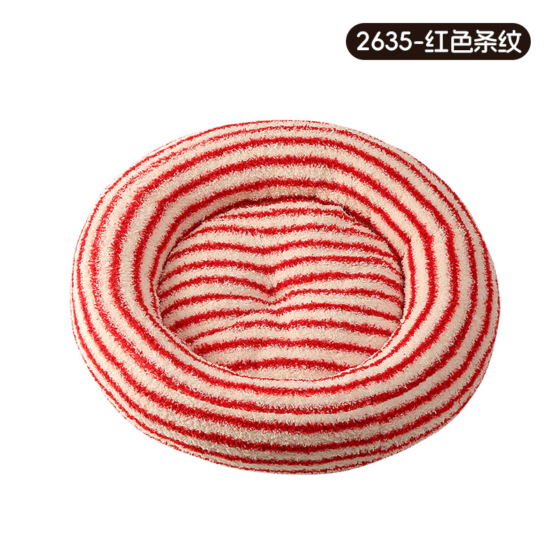 Round nest short hair-red stripes 2635 / Diameter 40cm