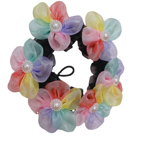 New children's flower elastic hair net with drawstring, for little princess ballerina hairdo, dance headwear hair accessories wholesale