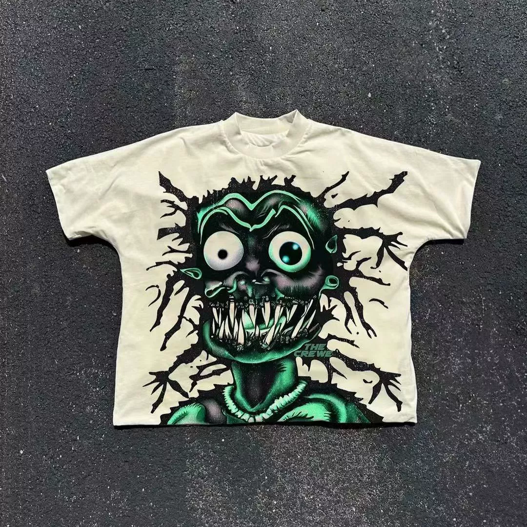 Трансграничный тренд High Street мальчики футболки с короткими рукавами мультипликационный персонаж печати свободная печать производителей оптом