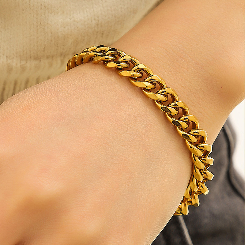 Herren Cuban Link Armband Edelstahl Wasserdicht Schmuck_voghion.com